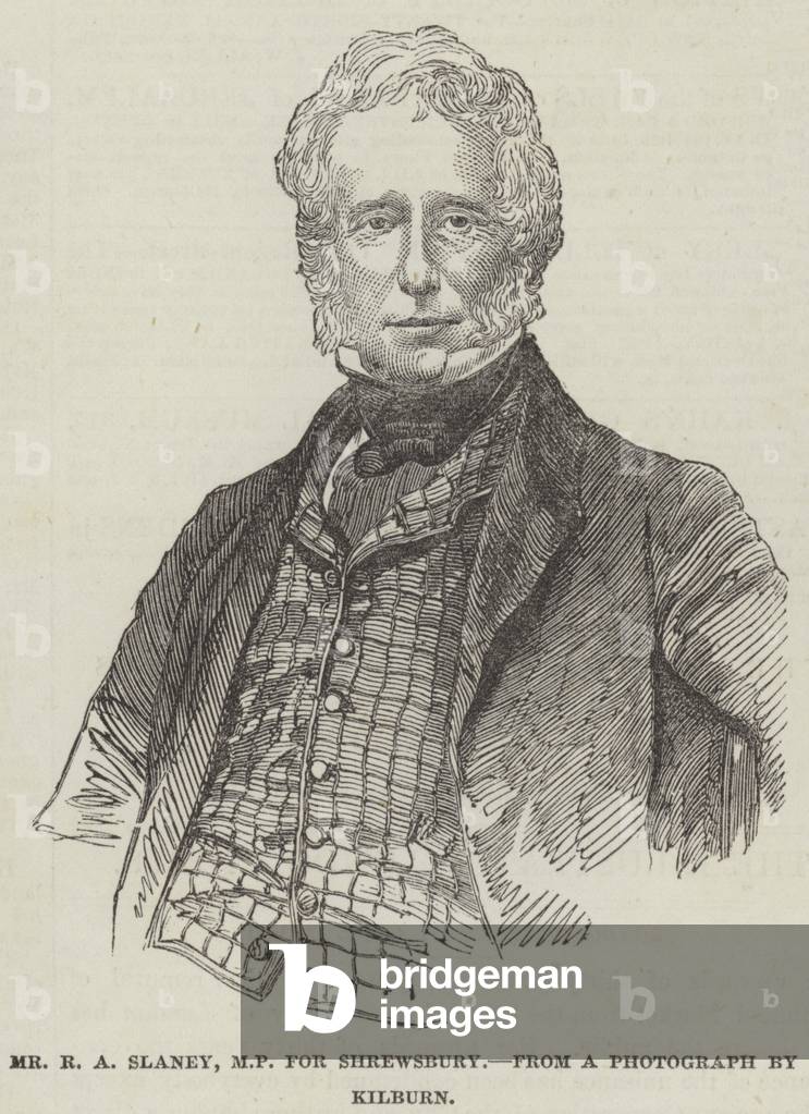 MR R A Slaney, MP for Shrewsbury (engraving)