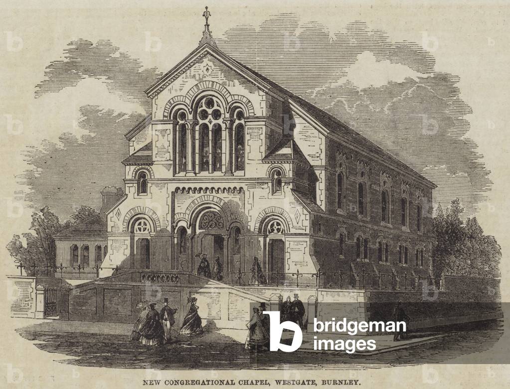 New Congregational Chapel, Westgate, Burnley (engraving)