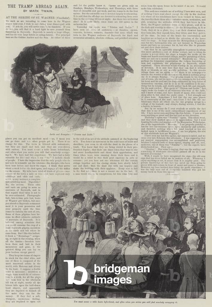 The Tramp Abroad Again, by Mark Twain (engraving)