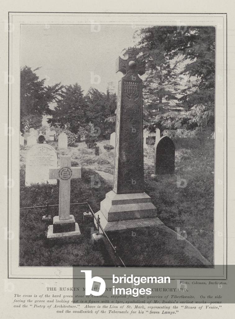 The Ruskin Monument in Coniston Churchyard (engraving)