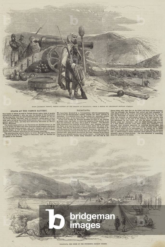 Spahis at the French Battery (engraving)