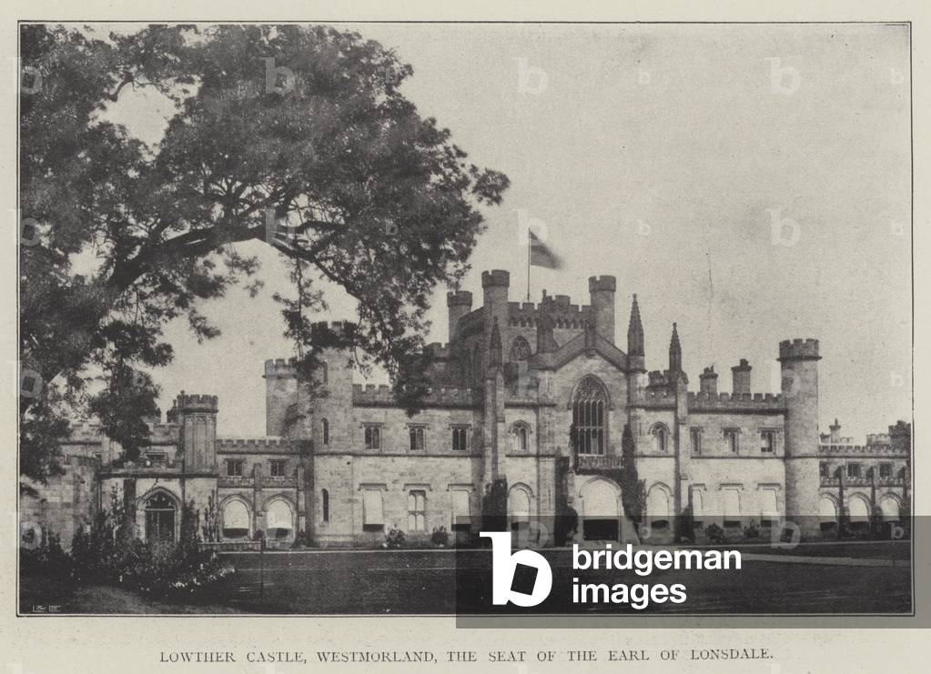 Lowther Castle, Westmorland, the Seat of the Earl of Lonsdale (b/w photo)