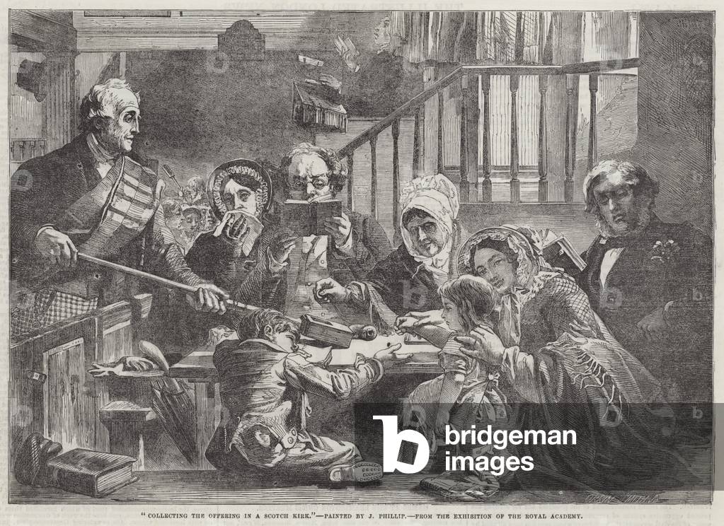 Collecting the Offering in a Scotch Kirk (engraving)