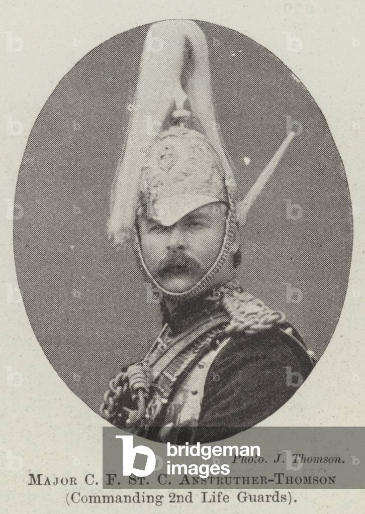 Major C F St C Anstruther-Thomson, commanding 2nd Life Guards (b/w photo)