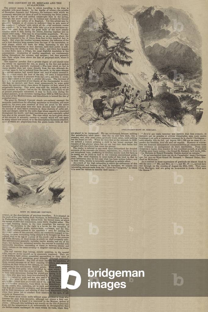 The Convent of St Bernard and the Avalanches (engraving)