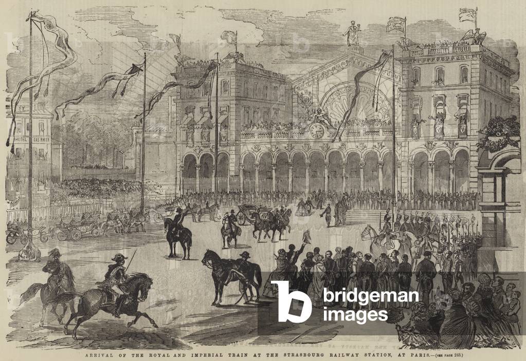 Arrival of the Royal and Imperial Train at the Strasbourg Railway Station, at Paris (engraving)