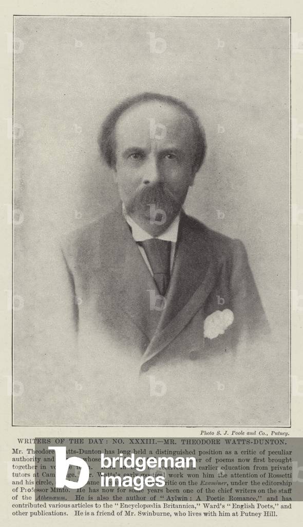 Writers of the Day, Mr Theodore Watts-Dunton (b/w photo)