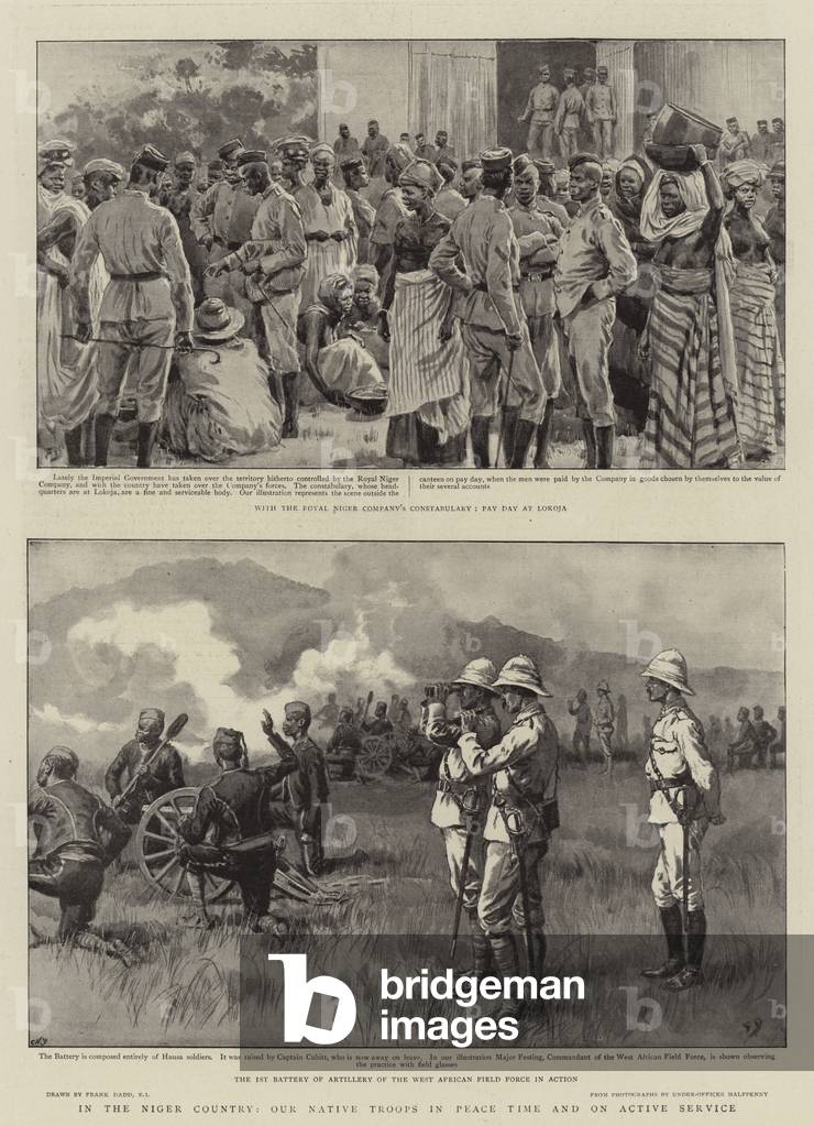 In the Niger Country, our Native Troops in Peace Time and on Active Service (litho)