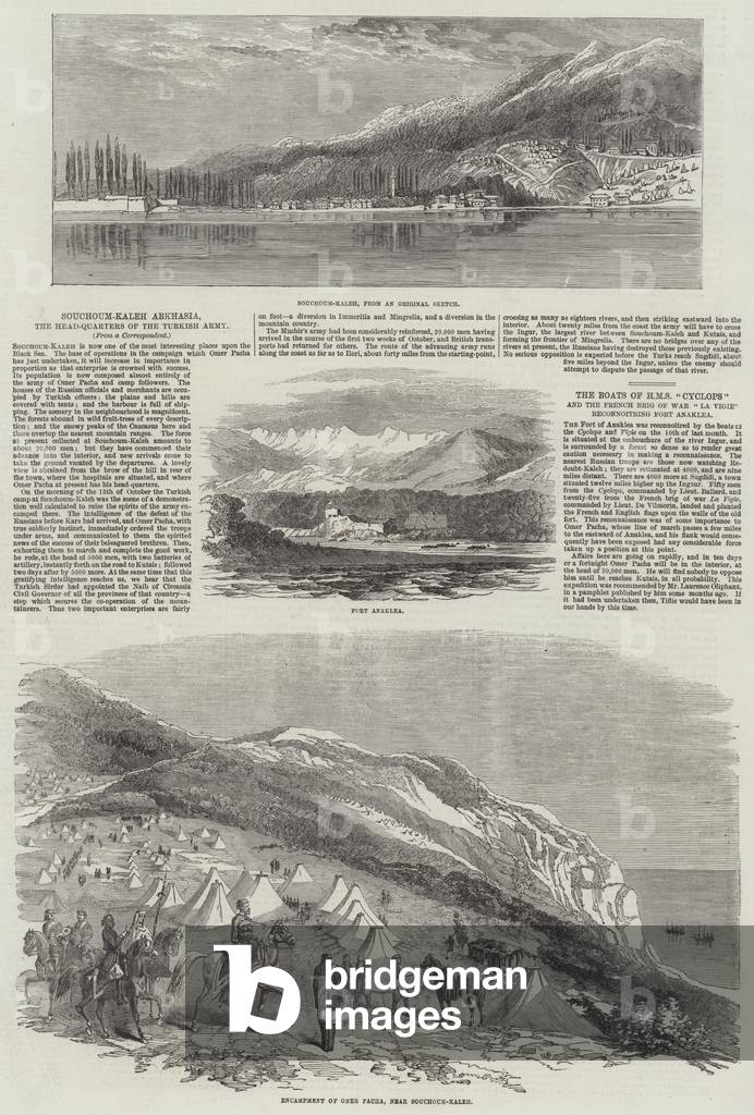 Souchoum-Kaleh Abkhasia, the Head-Quarters of the Turkish Army (engraving)