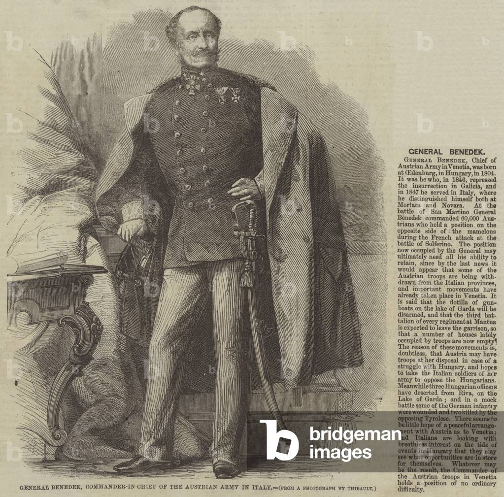 General Benedek, Commander-in-Chief of the Austrian Army in Italy (engraving)