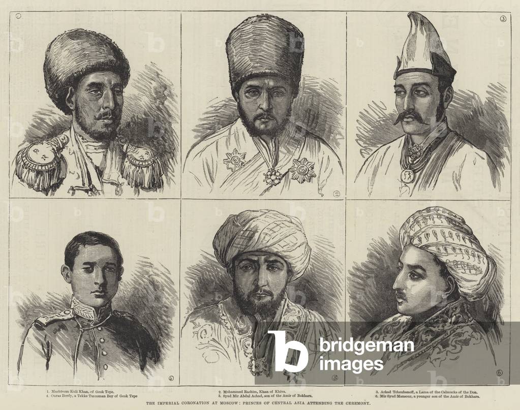 The Imperial Coronation at Moscow, Princes of Central Asia attending the Ceremony (engraving)