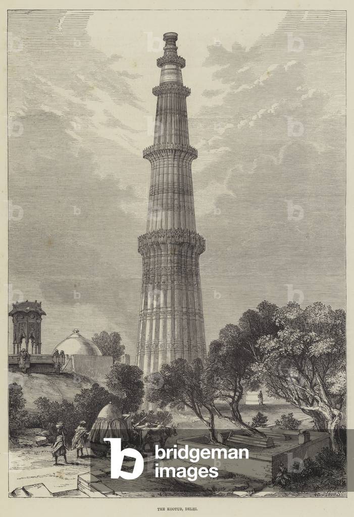 The Kootub, Delhi (engraving)