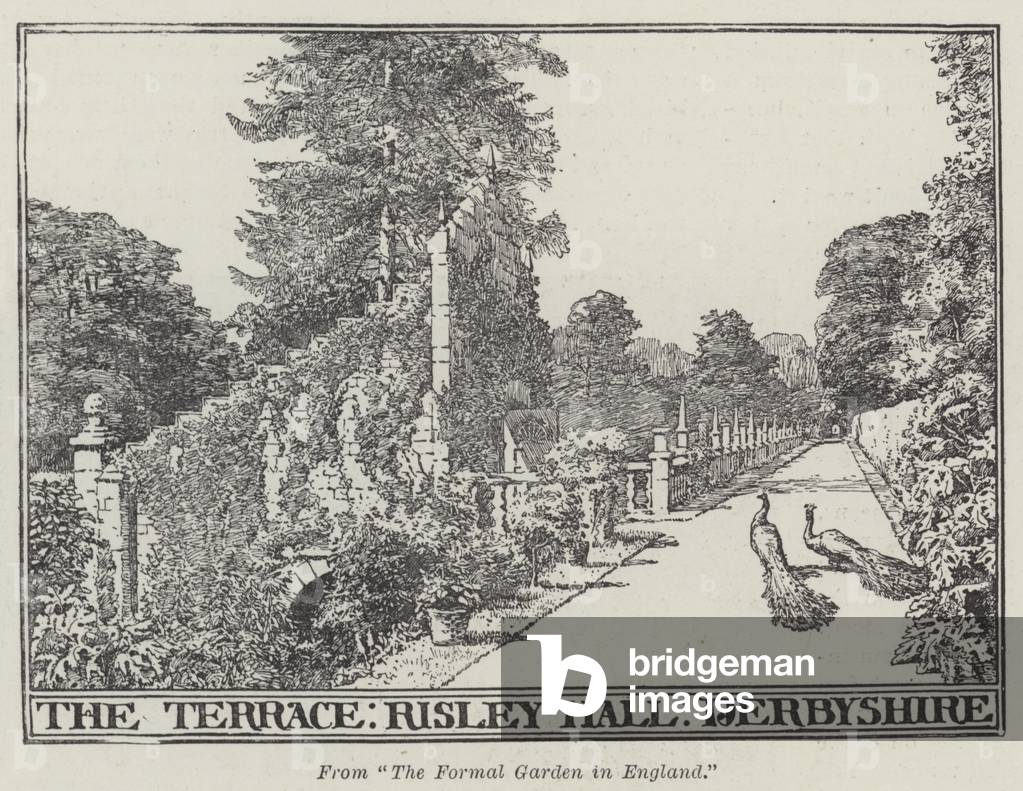 The Terrace, Risley Hall, Derbyshire (engraving)