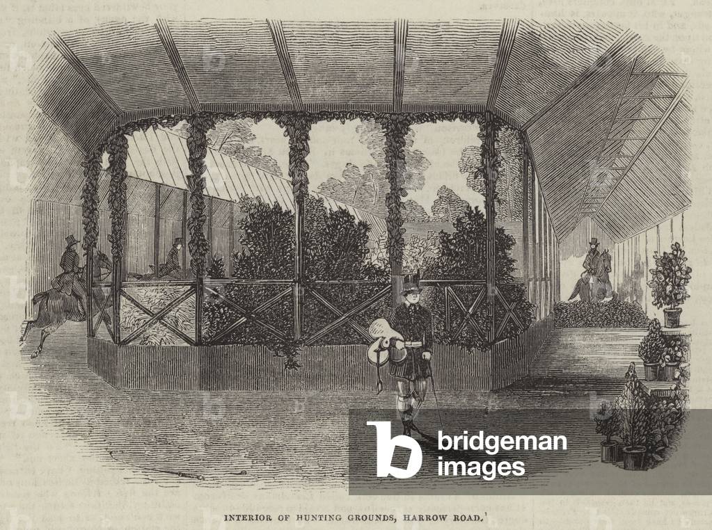 Interior of Hunting Grounds, Harrow Road (engraving)