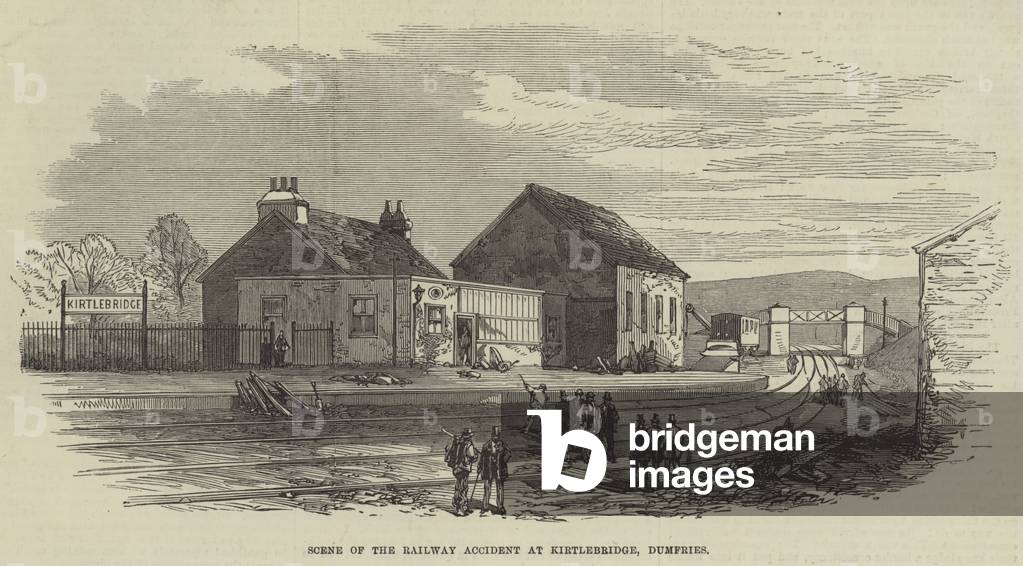 Scene of the Railway Accident at Kirtlebridge, Dumfries (engraving)