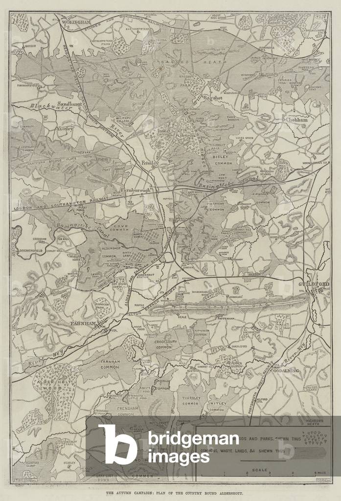 The Autumn Campaign, Plan of the Country Round Aldershott (engraving)