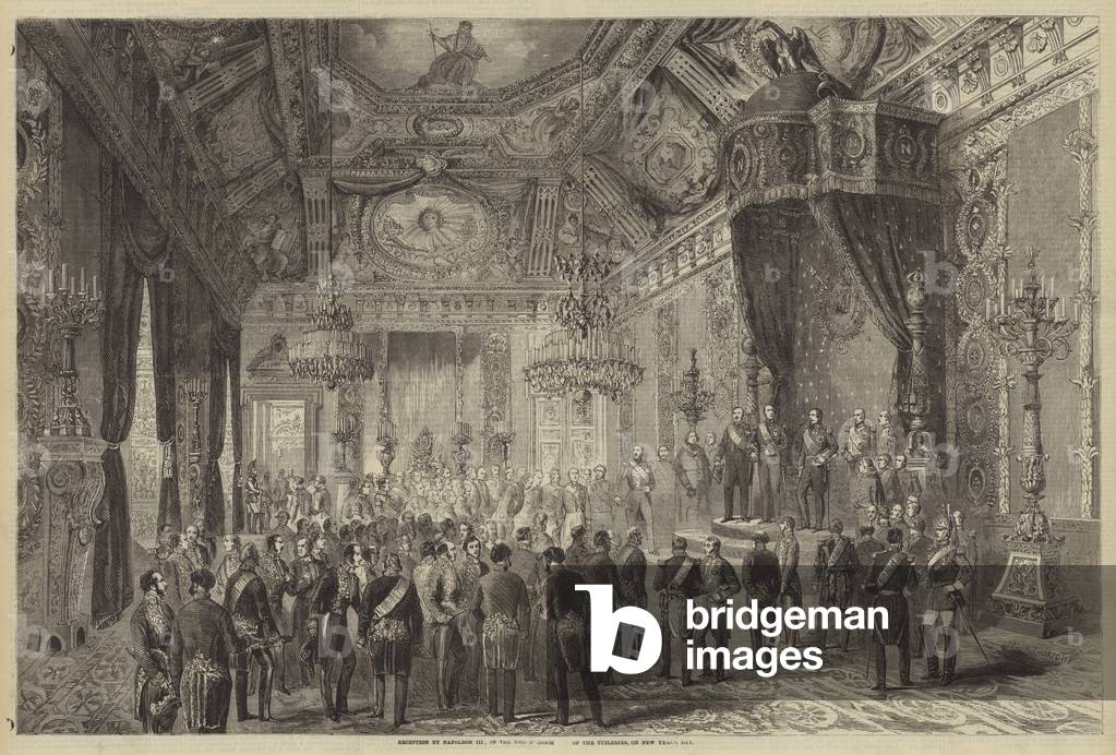 Reception by Napoleon III, in the Throne-Room of the Tuileries, on New Year's Day (engraving)