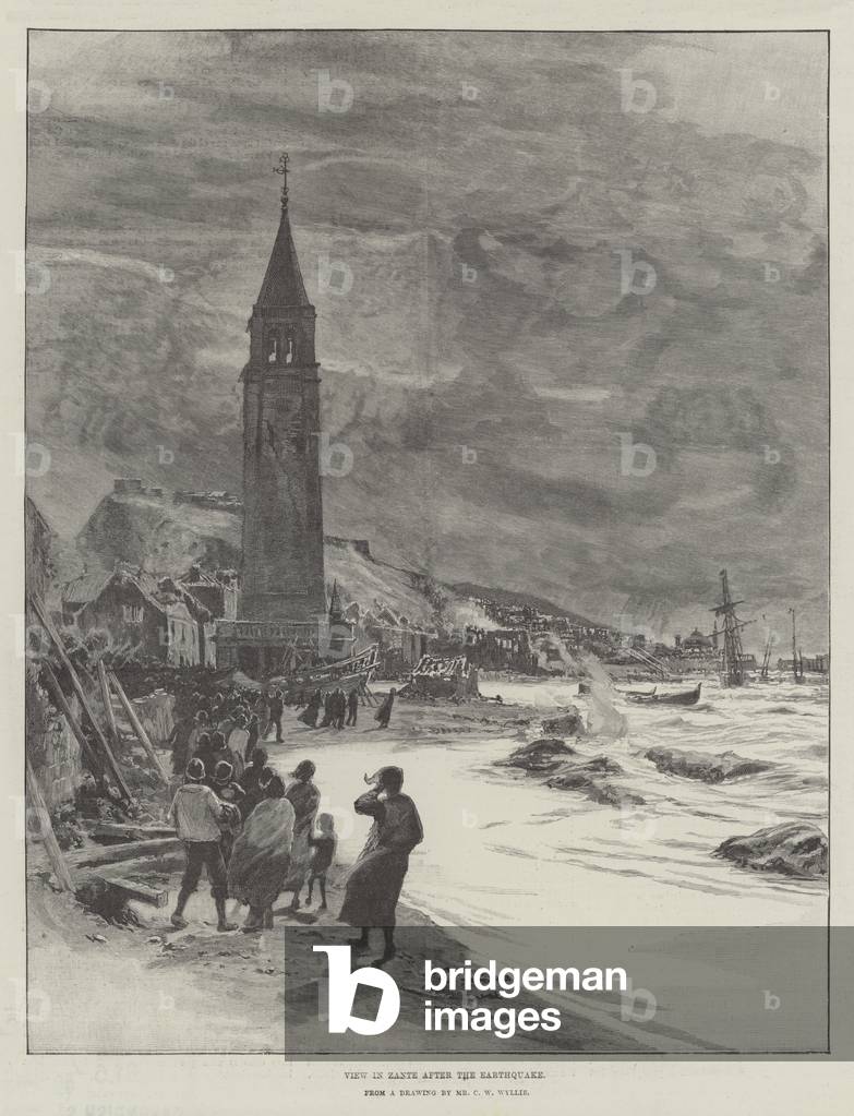 View in Zante after the Earthquake (engraving)