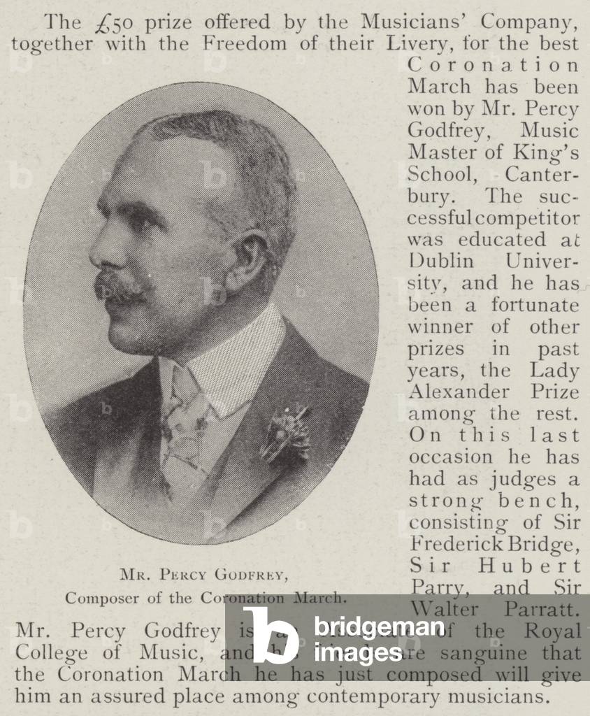 Mr Percy Godfrey, Composer of the Coronation March (b/w photo)