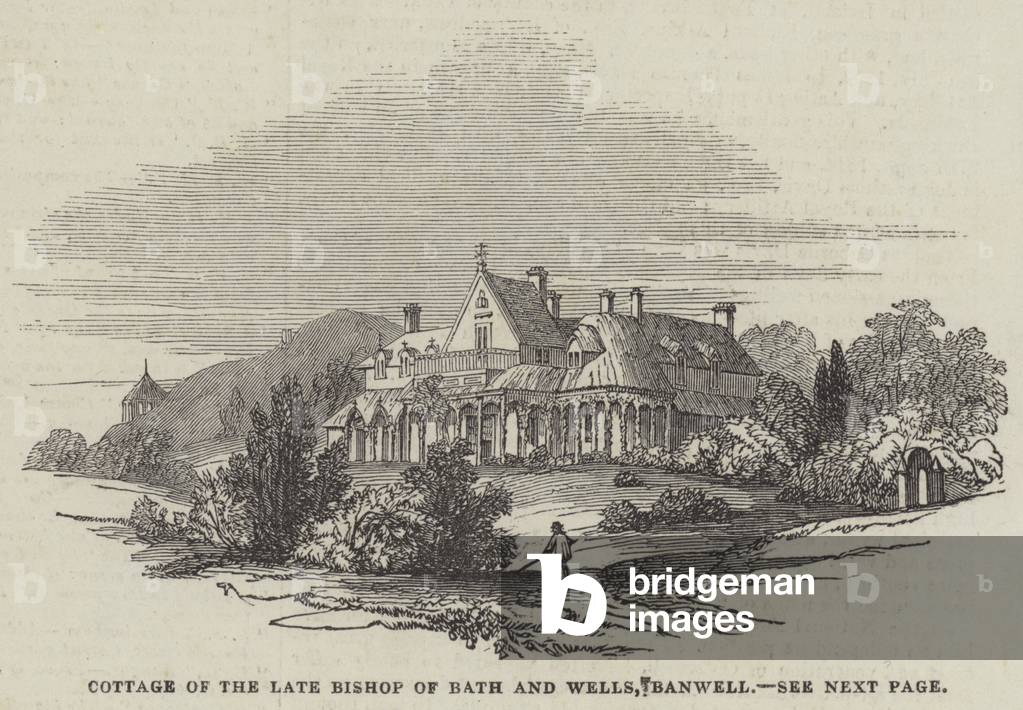 Cottage of the Late Bishop of Bath and Wells, Banwell (engraving)