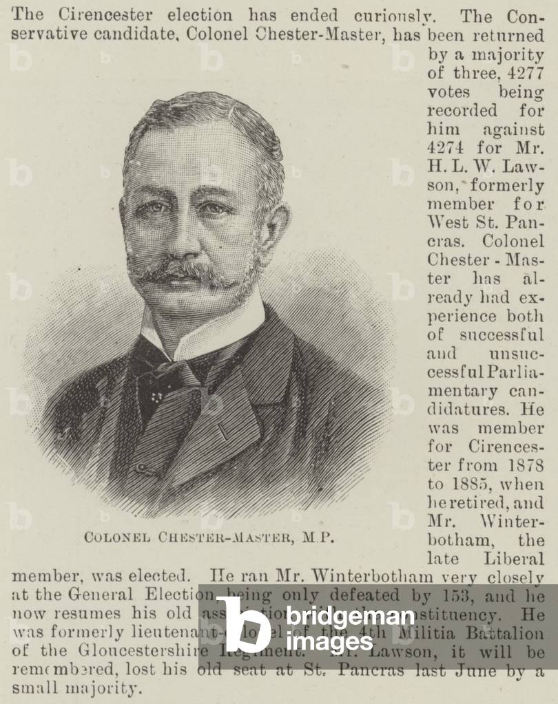 Colonel Chester-Master, MP (engraving)