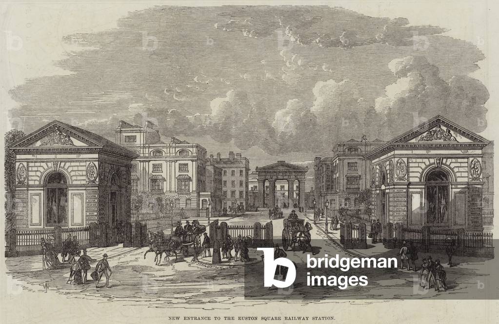 New Entrance to the Euston Square Railway Station (engraving)