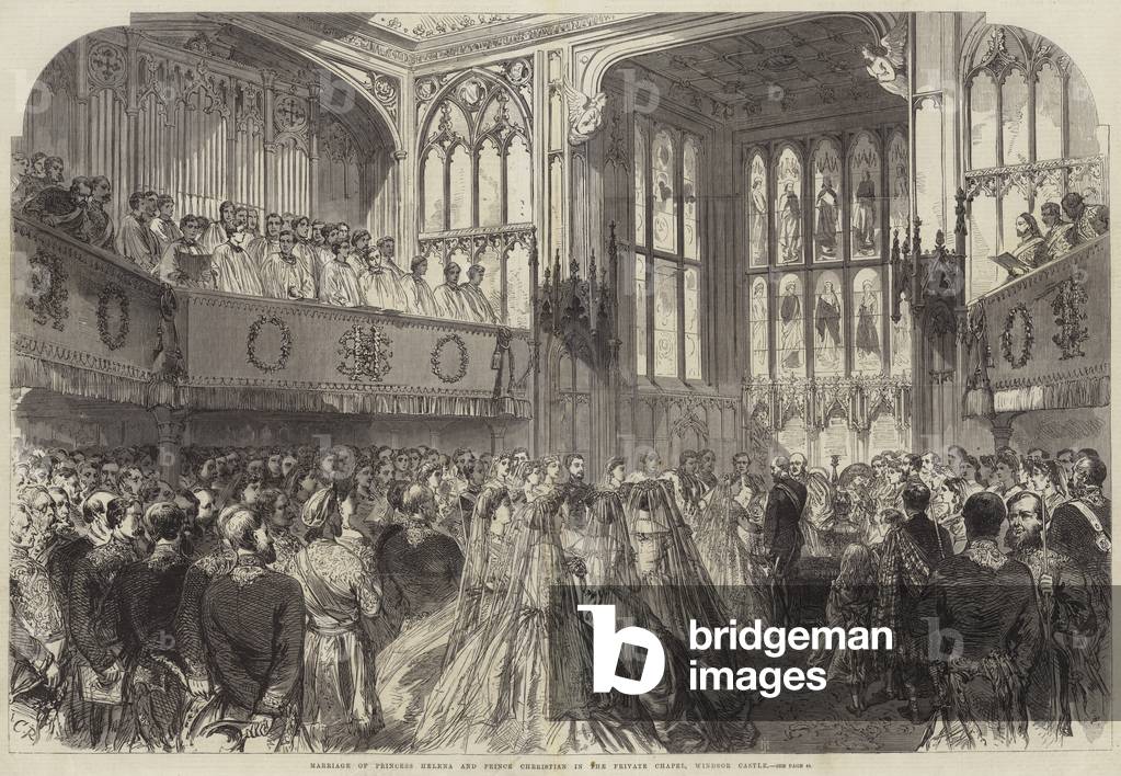 Marriage of Princess Helena and Prince Chrristian in the Private Chapel, Windsor Castle (engraving)