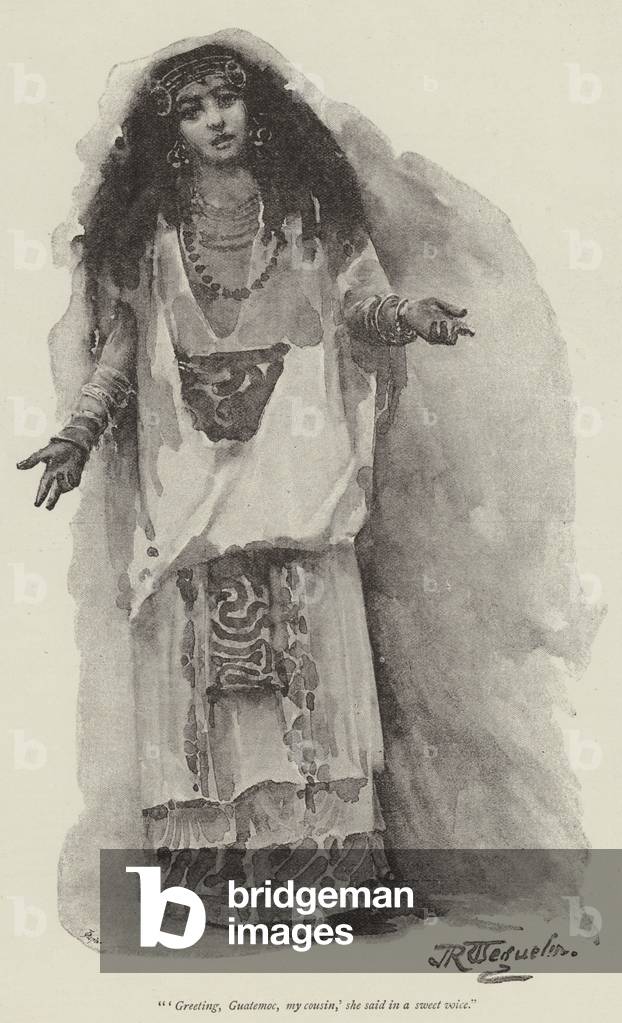 Montezuma's Daughter, by H Rider Haggard (litho)