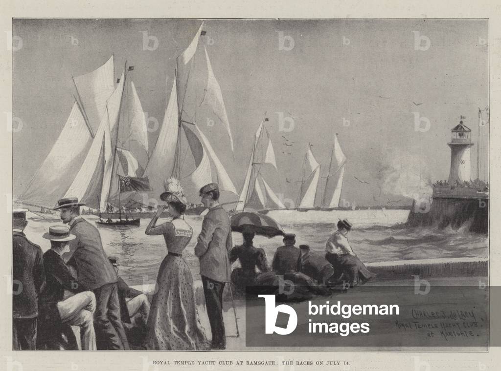 Royal Temple Yacht Club at Ramsgate, the Races on 14 July (engraving)