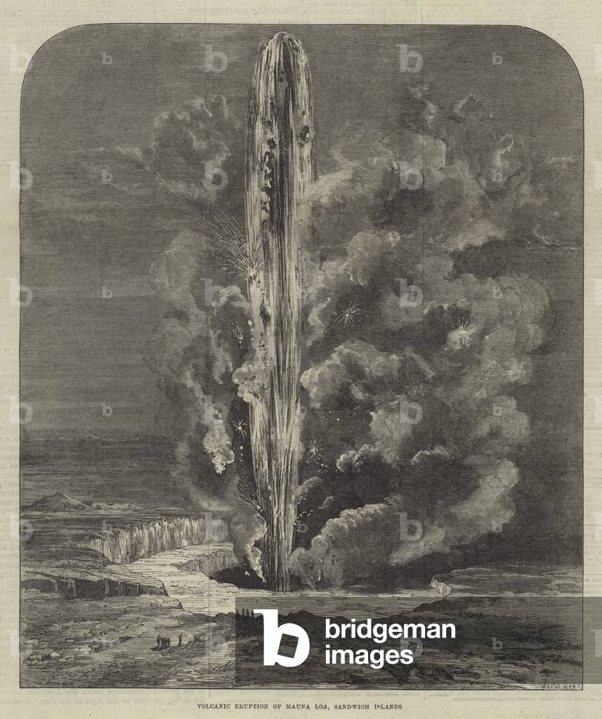 Volcanic Eruption of Mauna Loa, Sandwich Islands (engraving)