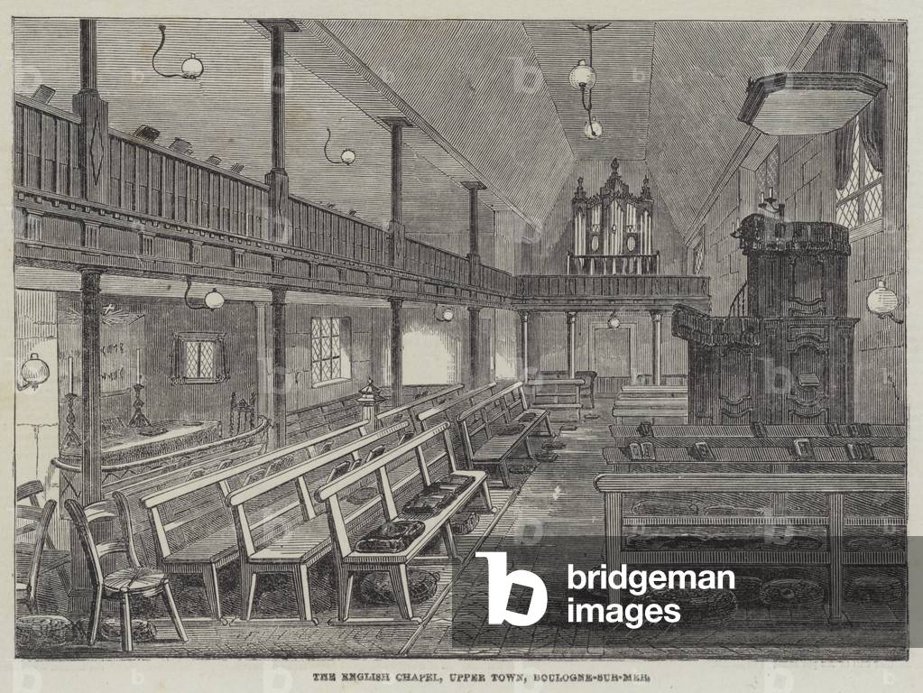 The English Chapel, Upper Town, Boulogne-sur-Mer (engraving)