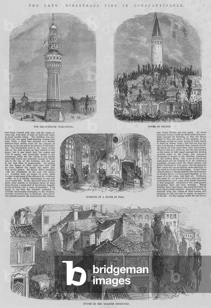 The late Disastrous Fire in Constantinople (engraving)