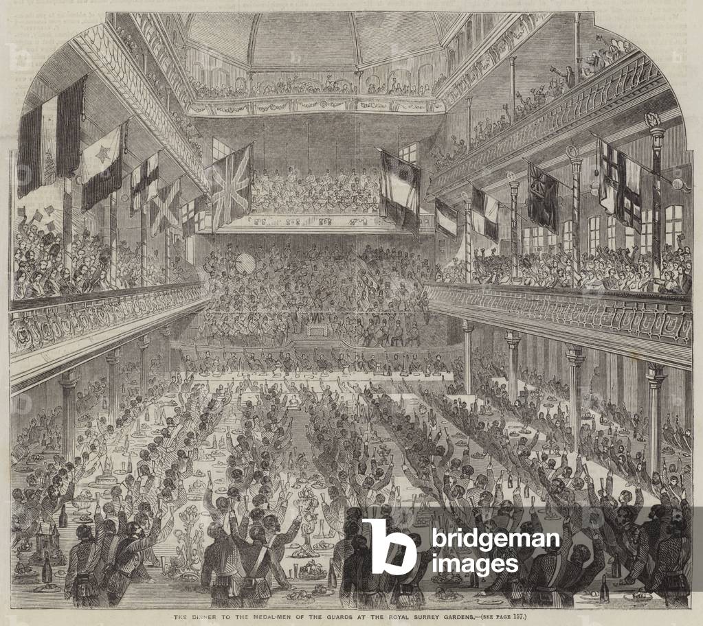 The Dinner to the Medal-Men of the Guards at the Royal Surrey Gardens (engraving)