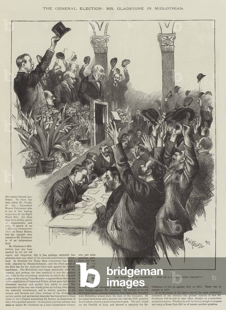 The General Election, Mr Gladstone in Midlothian (engraving)