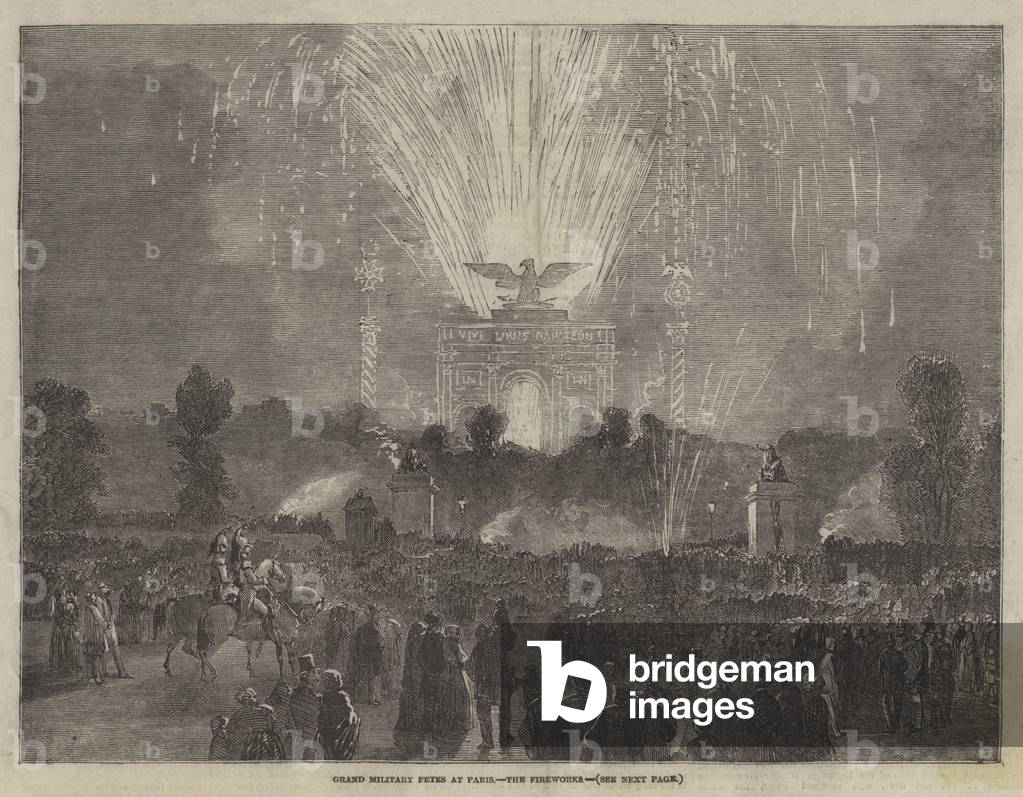 Grand Military Fetes at Paris, the Fireworks (engraving)