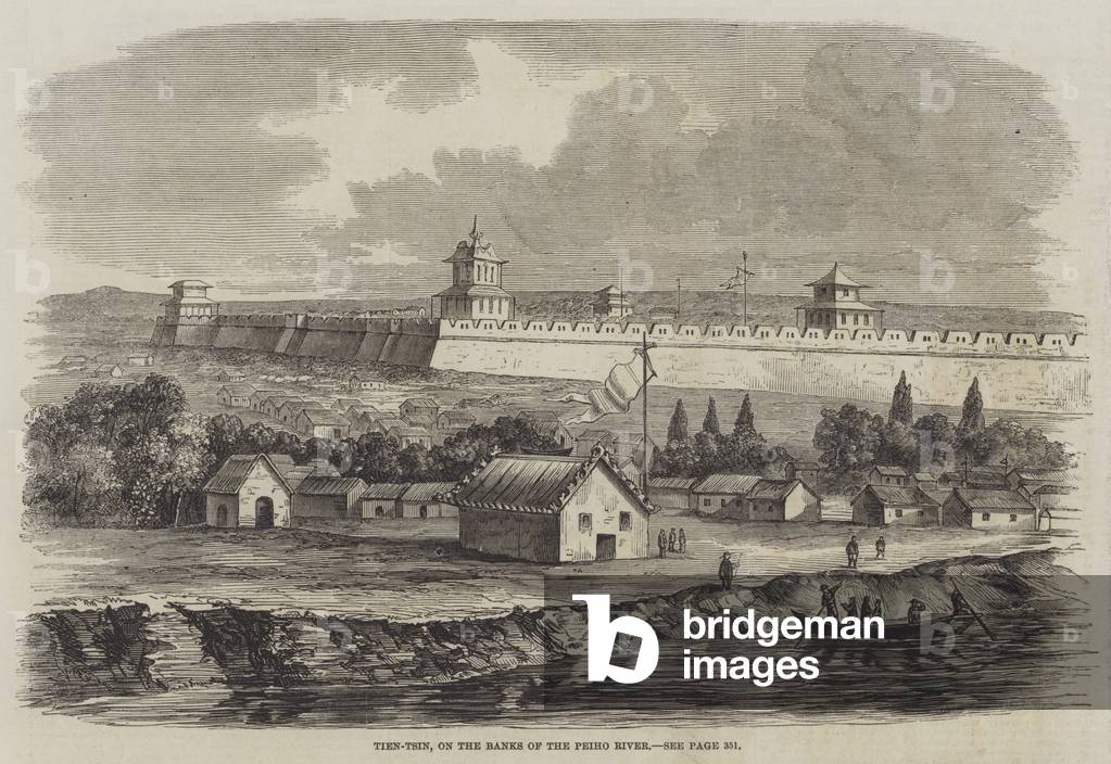 Tien-Tsin, on the Banks of the Peiho River (engraving)