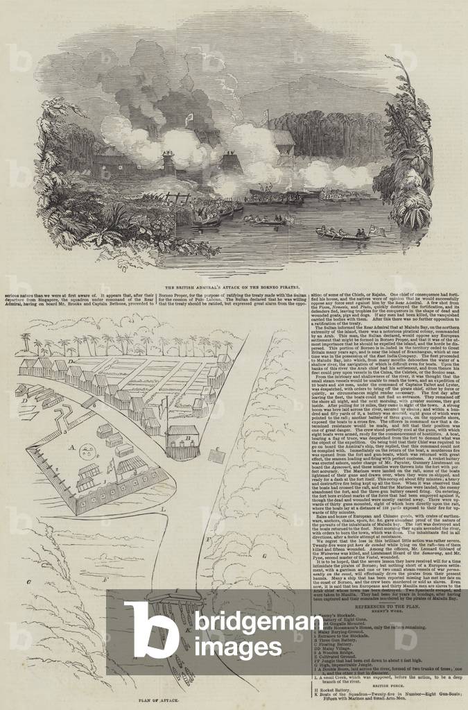Gallant Defeat of Malay Pirates on the Coast of Borneo (engraving)