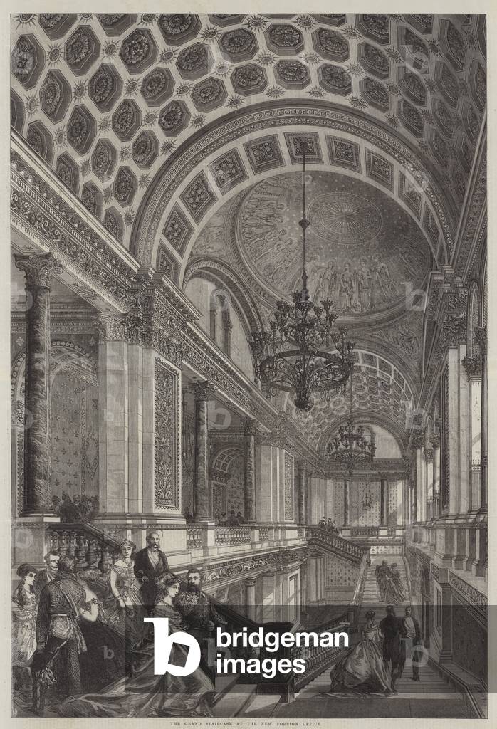 The Grand Staircase at the New Foreign Office (engraving)