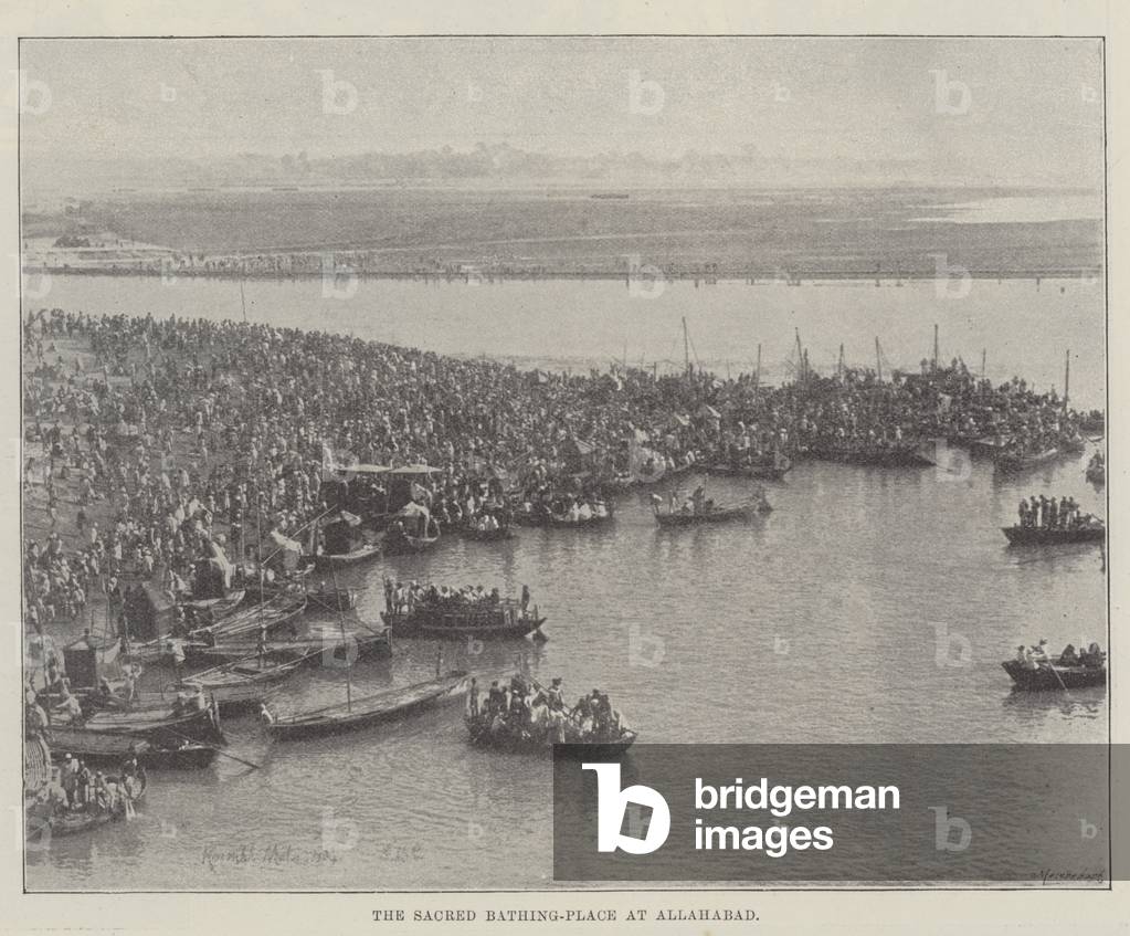 The Sacred Bathing-Place at Allahabad (b/w photo)