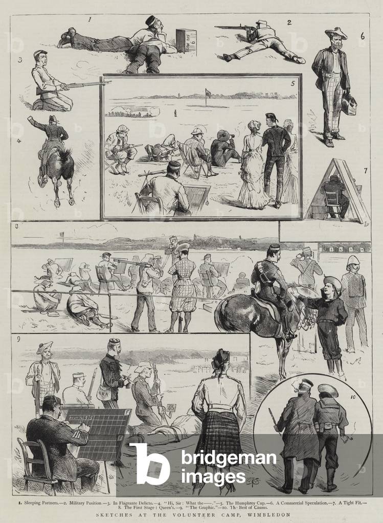 Sketches at the Volunteer Camp, Wimbledon (engraving)