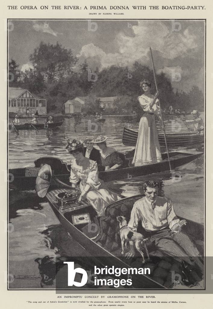 The opera on the river: a prima donna with the boating party (litho)