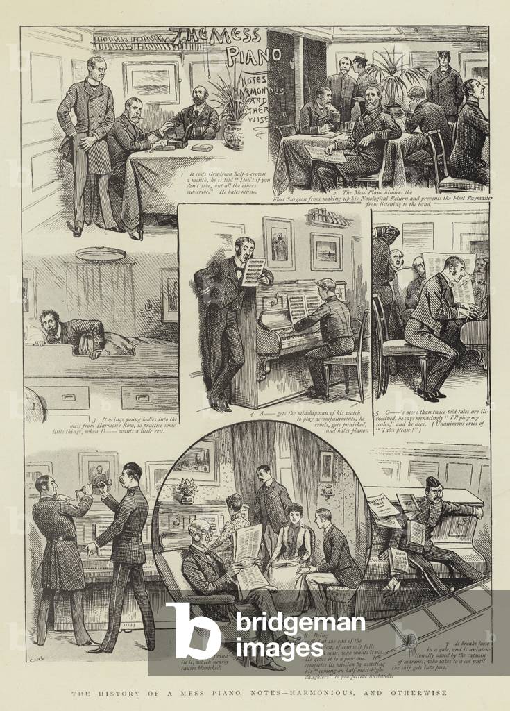 History of a Mess Piano, Notes, Harmonious, and Otherwise (engraving)