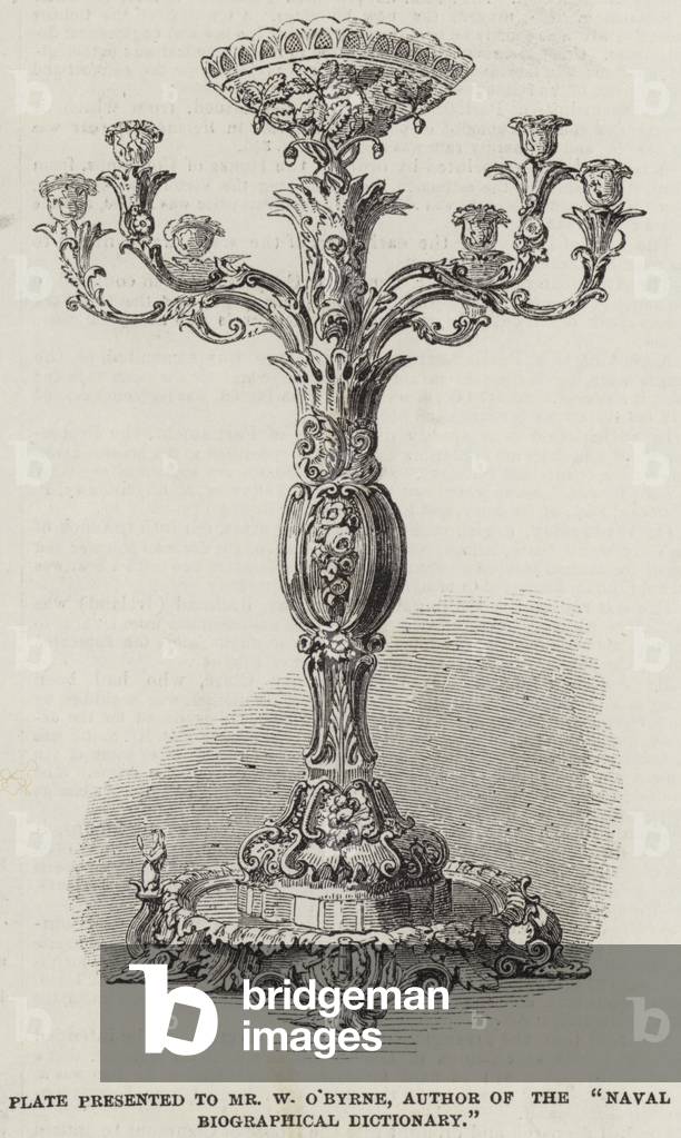 Plate presented to Mr W O'Byrne, Author of the 