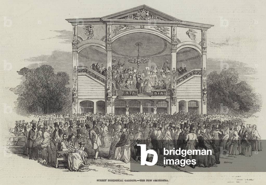 Surrey Zoological Gardens, the New Orchestra (engraving)