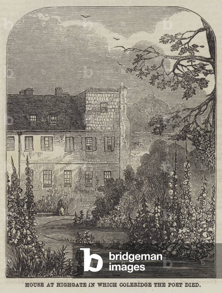 House at Highgate in which Coleridge the Poet died (engraving)