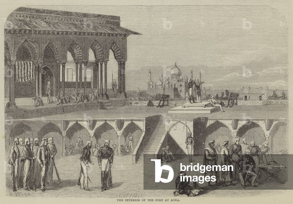 The Interior of the Fort at Agra (engraving)