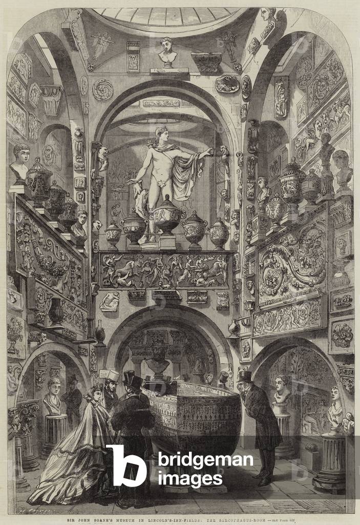 Sir John Soane's Museum in Lincoln's-Inn-Fields, the Sarcophagus-Room (engraving)