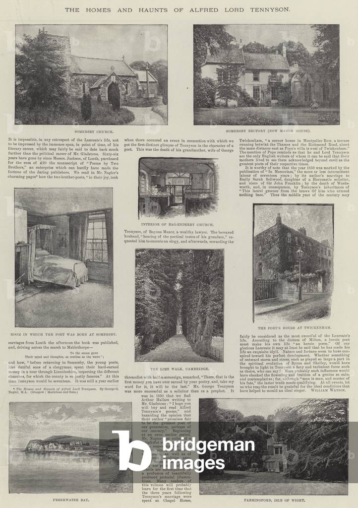 The Homes and Haunts of Alfred Lord Tennyson (b/w photo)