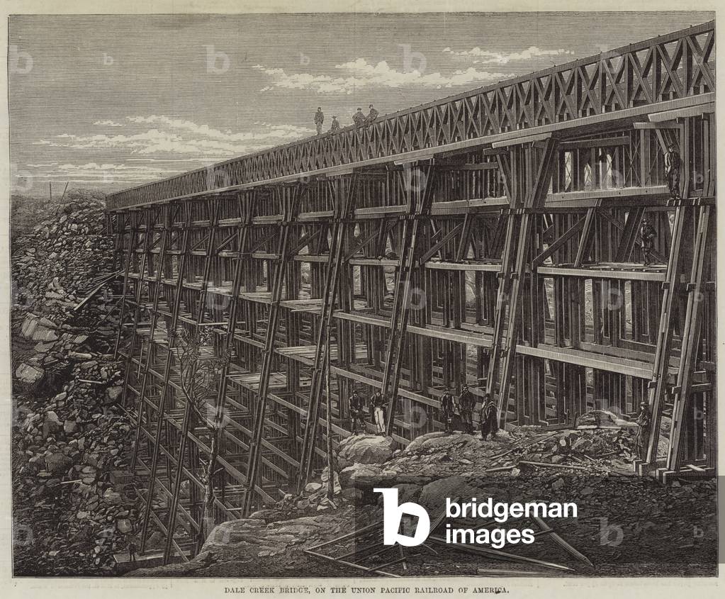 Dale Creek Bridge, on the Union Pacific Railroad of America (engraving)