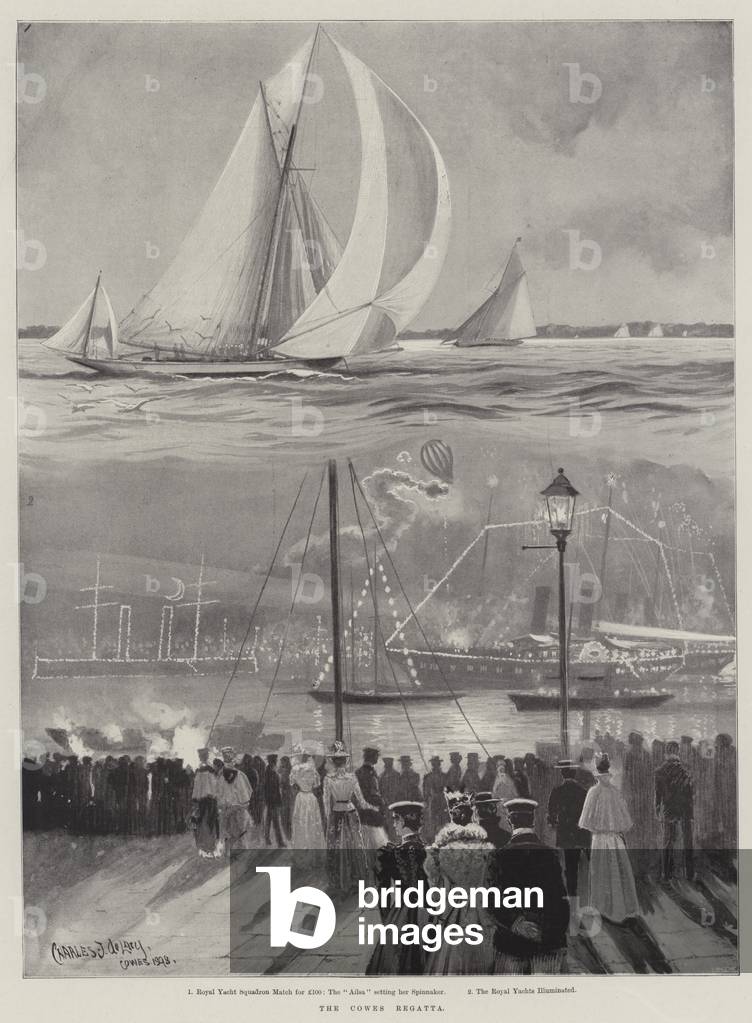 The Cowes Regatta (litho)
